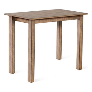 Rena Bar Height Dining Table-48 Inch Rectangular Top-Beige Brown Mahogany Wood