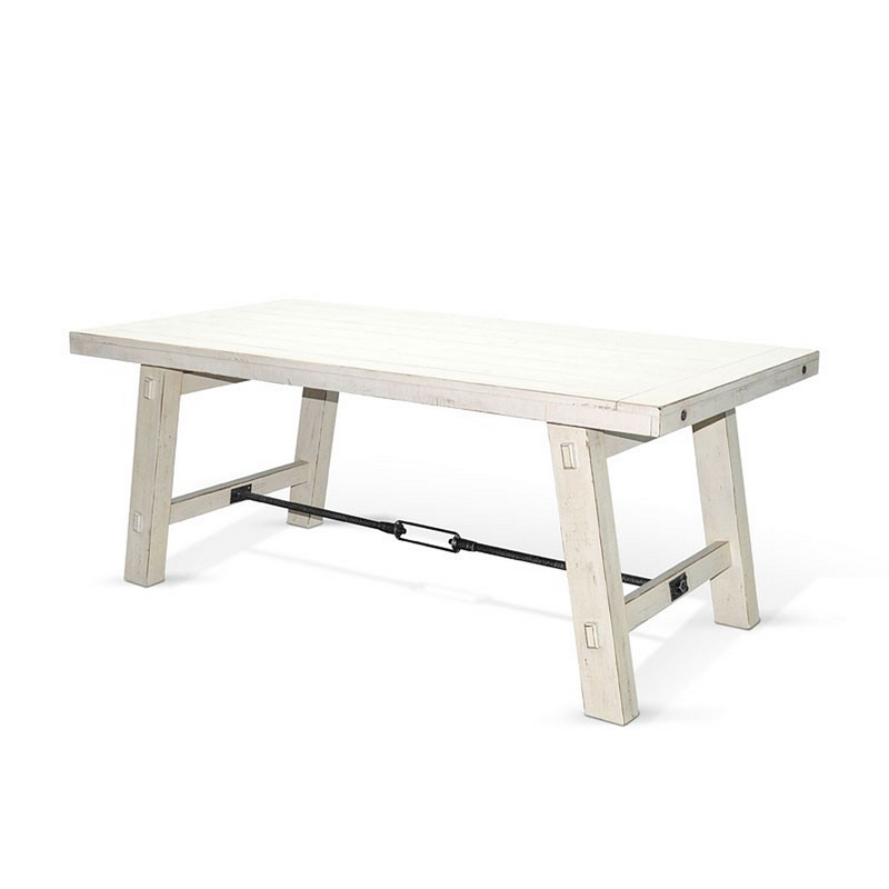 Rena Dining Table with Turnbuckles-74 Inch Mahogany Wood