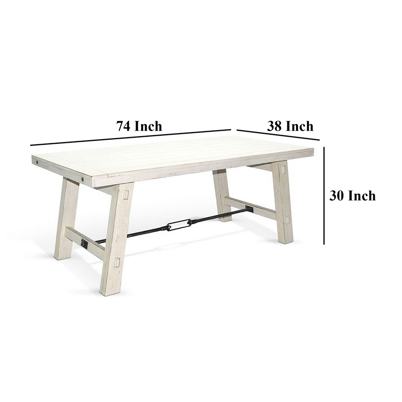 Rena Dining Table with Turnbuckles-74 Inch Mahogany Wood
