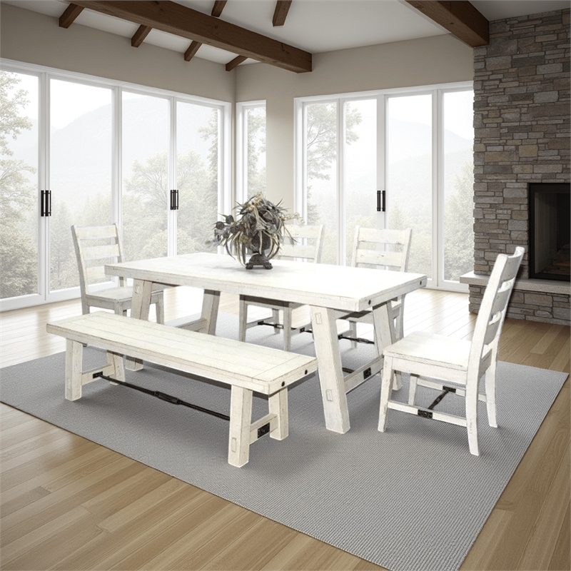 Rena Dining Table with Turnbuckles-74 Inch Mahogany Wood