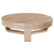 Milan Coffee Table- 32 Inch Round Top- Mango Wood - Open Sled Base