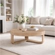 Milan Coffee Table- 32 Inch Round Top- Mango Wood - Open Sled Base
