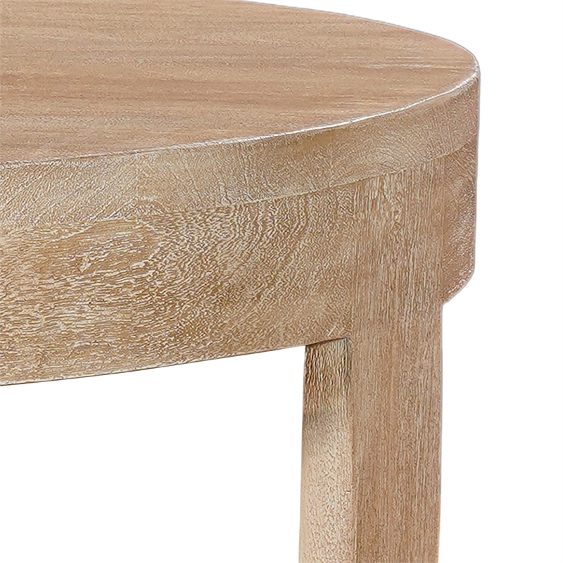 Milan Coffee Table- 32 Inch Round Top- Mango Wood - Open Sled Base