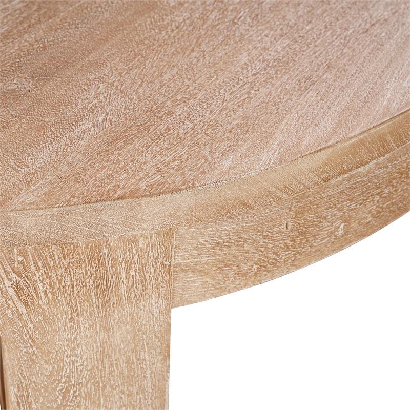 Milan Coffee Table- 32 Inch Round Top- Mango Wood - Open Sled Base