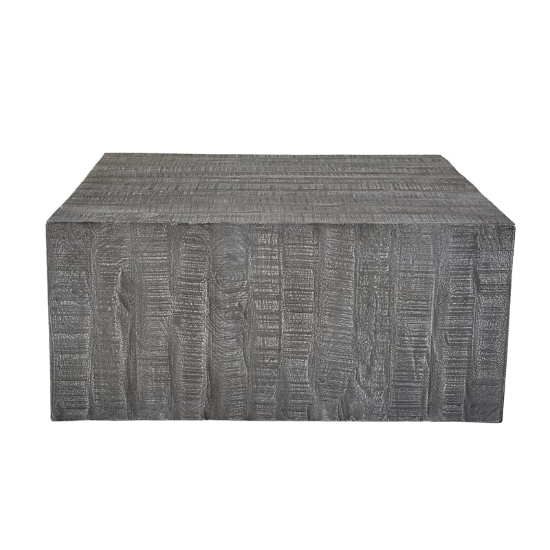 Rydan Coffee Table - 33 Inch Square Block Top - Mango Wood