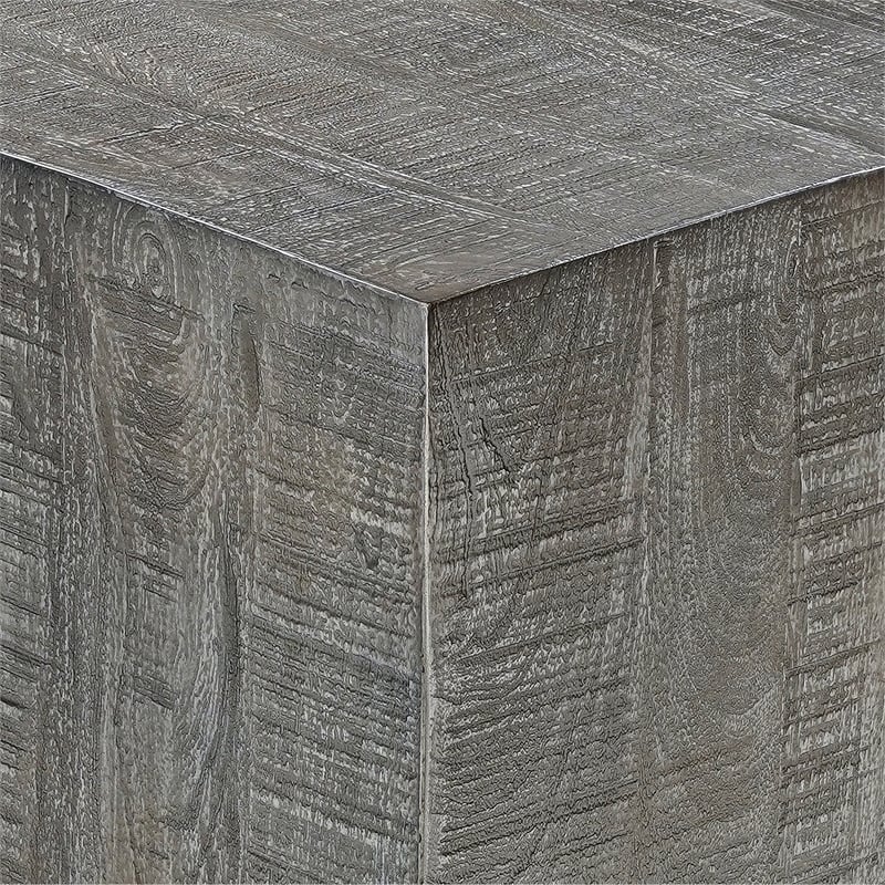 Rydan Side End Table - 19 Inch Square Block Top - Mango Wood