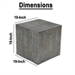 Rydan Side End Table - 19 Inch Square Block Top - Mango Wood