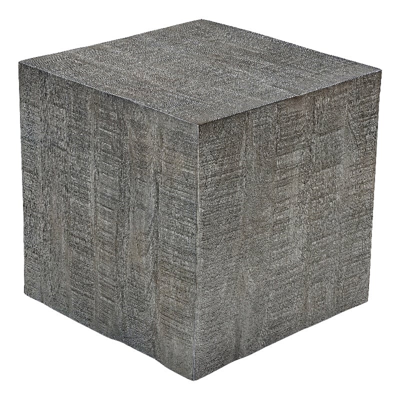Rydan Side End Table - 19 Inch Square Block Top - Mango Wood