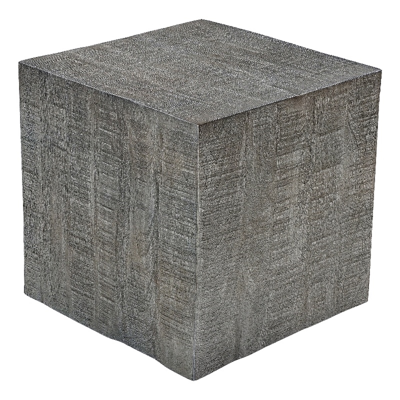 Rydan Side End Table - 19 Inch Square Block Top - Mango Wood