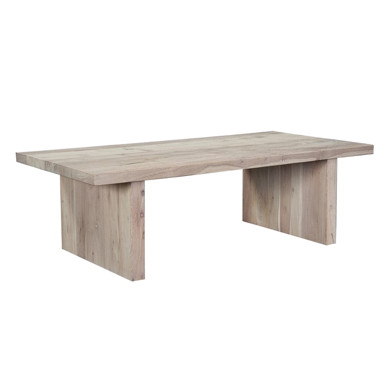 Nira Coffee Table - 48 Inch Rectangular Top - Handcrafted Acacia Wood