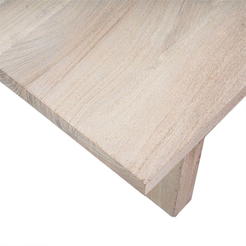 Nira Coffee Table - 48 Inch Rectangular Top - Handcrafted Acacia Wood