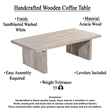 Nira Coffee Table - 48 Inch Rectangular Top - Handcrafted Acacia Wood