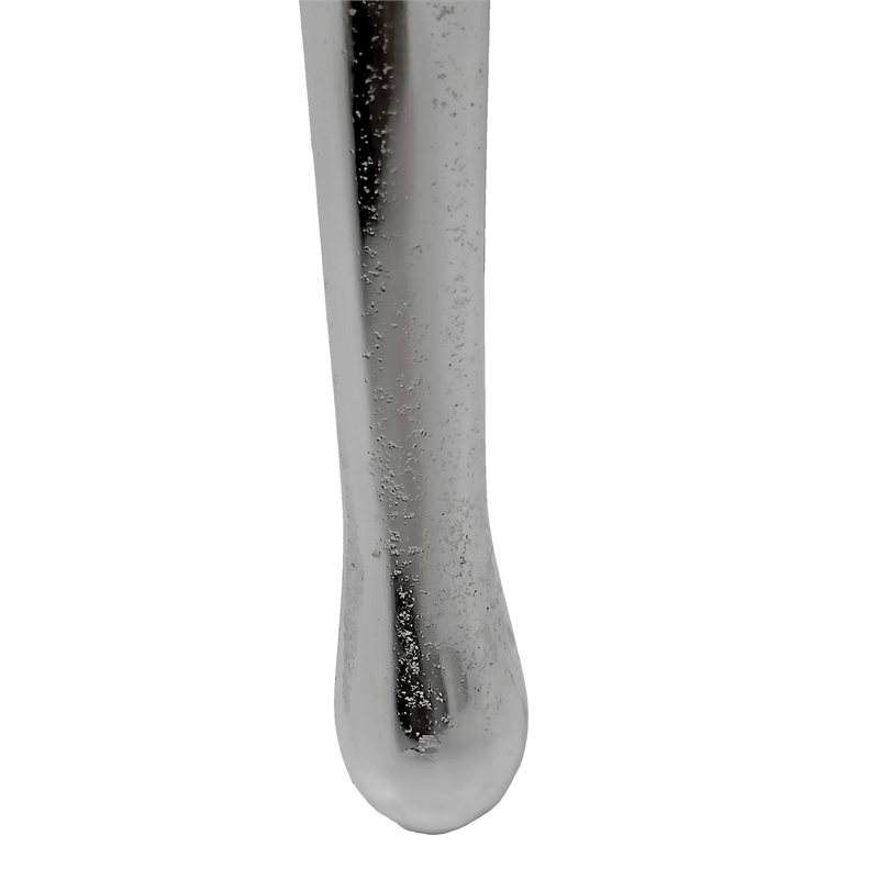 Capri Side End Table - 24.75 Inch Round Glass Top - Melting Drip Design - Silver