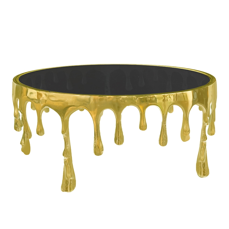 Capri Coffee Table - 36 Inch Round Glass Top - Melting Drip Design