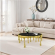Capri Coffee Table - 36 Inch Round Glass Top - Melting Drip Design