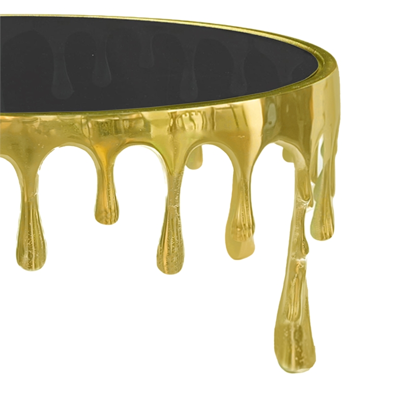 Capri Coffee Table - 36 Inch Round Glass Top - Melting Drip Design