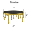 Capri Coffee Table - 36 Inch Round Glass Top - Melting Drip Design