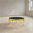 Capri Coffee Table - 36 Inch Round Glass Top - Melting Drip Design