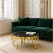Capri Coffee Table - 36 Inch Round Glass Top - Melting Drip Design