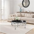 Capri Coffee Table - 36 Inch Round Glass Top - Melting Drip Design