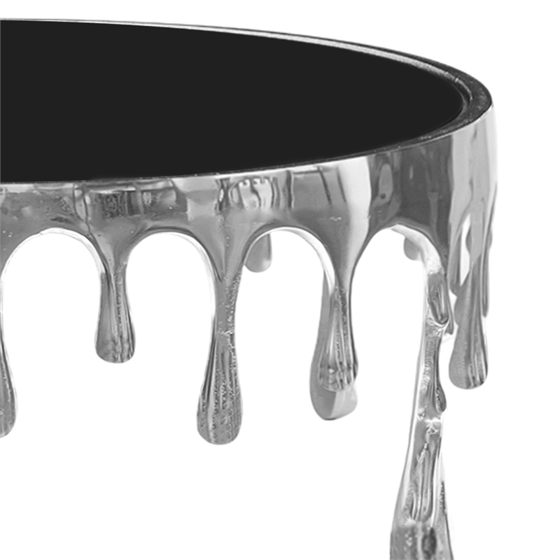 Capri Coffee Table - 36 Inch Round Glass Top - Melting Drip Design
