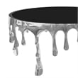 Capri Coffee Table - 36 Inch Round Glass Top - Melting Drip Design