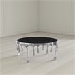 Capri Coffee Table - 36 Inch Round Glass Top - Melting Drip Design