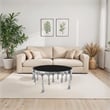 Capri Coffee Table - 36 Inch Round Glass Top - Melting Drip Design