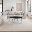 Capri Coffee Table - 36 Inch Round Glass Top - Melting Drip Design