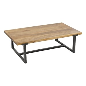 Marlon 48&quot Coffee Table - Handmade Aluminum Cast Frame - Mango Wood Top