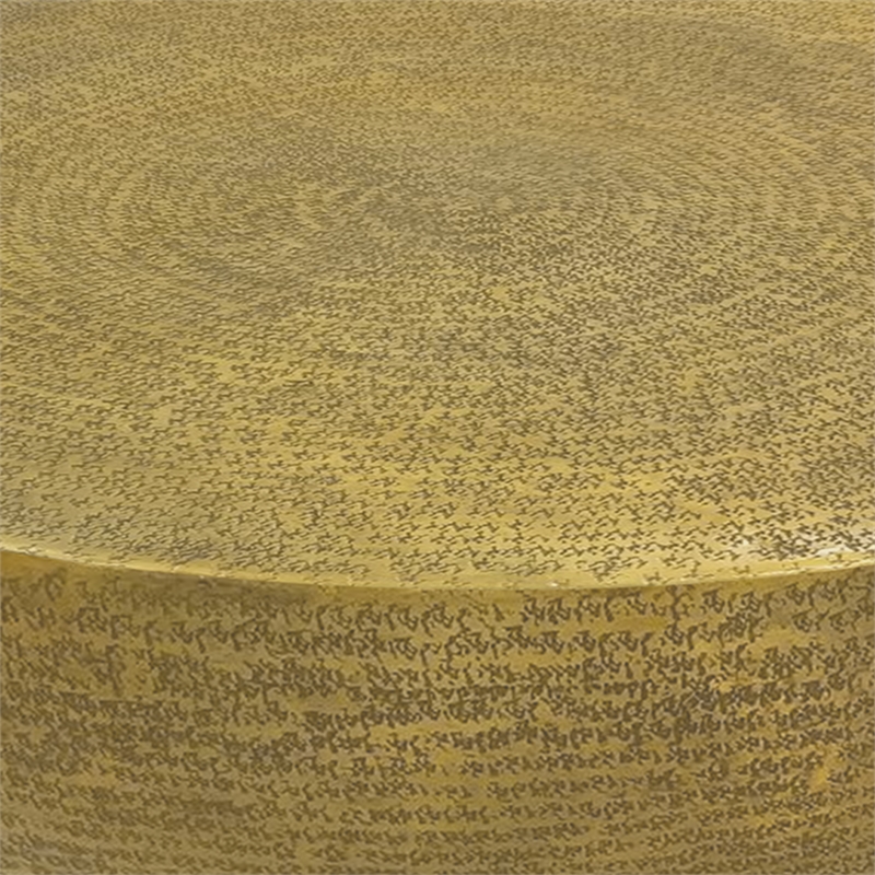 Terminus Coffee Table- 36 Inch Round Bowl Base with Hand Etched Texture