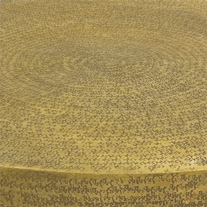 Terminus Coffee Table- 36 Inch Round Bowl Base with Hand Etched Texture