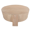Joana Coffee Table- 35 Inch Round Drum Shape with 3 Legs- Sandblasted Mango Wood