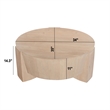 Joana Coffee Table- 35 Inch Round Drum Shape with 3 Legs- Sandblasted Mango Wood