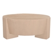 Joana Coffee Table- 35 Inch Round Drum Shape with 3 Legs- Sandblasted Mango Wood