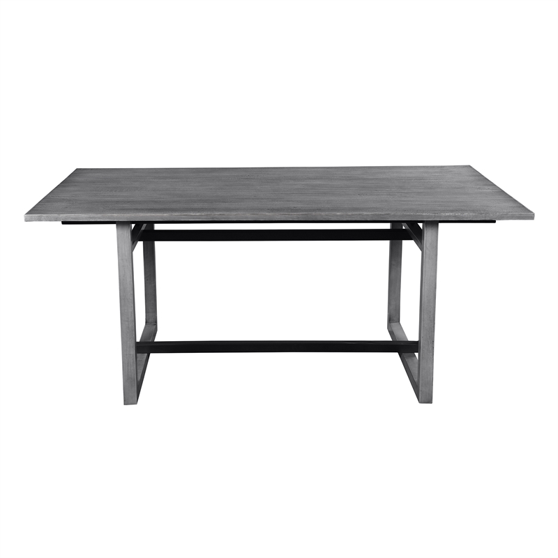St Tropez Dining Table- 72 Inch Mango Wood Top with Iron Trestle Base- 6 Seater