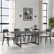St Tropez Dining Table- 72 Inch Mango Wood Top with Iron Trestle Base- 6 Seater
