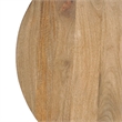 Nina 30 inch Round Mango Wood Coffee Table - Handcrafted- Sturdy 3-Leg Sled Base