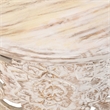 Alina Coffee Table Handcrafted Mango Wood Floral Carved Cut Out Design 33 Inch
