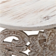 Alina Coffee Table Handcrafted Mango Wood Floral Carved Cut Out Design 33 Inch