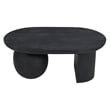 Uri 38 Inch Oval Coffee Table- Mango Wood Full and Half Spherical Leg