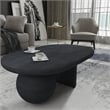 Uri 38 Inch Oval Coffee Table- Mango Wood Full and Half Spherical Leg