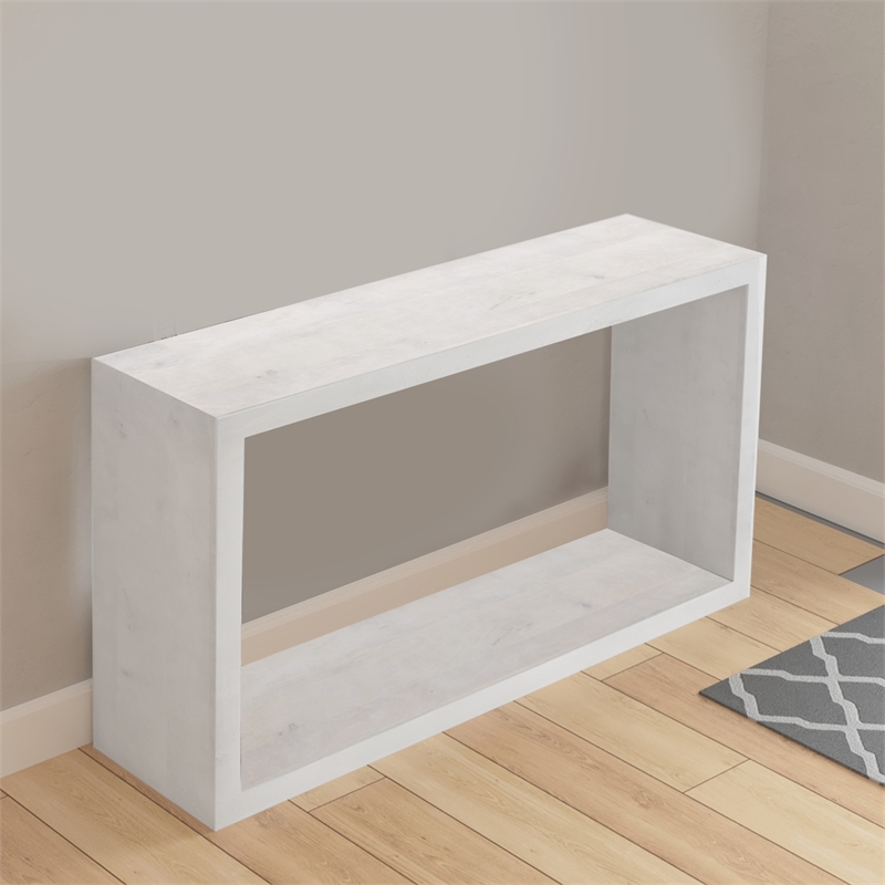 Keli 52 Inch Sofa Console Table- Mango Wood Handcrafted Open Frame