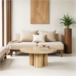 Hazel Coffee Table with 3 Pillar Legs- 35.5 Inch Round Top- Mango Wood