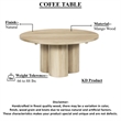 Hazel Coffee Table with 3 Pillar Legs- 35.5 Inch Round Top- Mango Wood