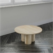 Hazel Coffee Table with 3 Pillar Legs- 35.5 Inch Round Top- Mango Wood