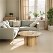 Hazel Coffee Table with 3 Pillar Legs- 35.5 Inch Round Top- Mango Wood