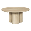 Hazel Coffee Table with 3 Pillar Legs- 35.5 Inch Round Top- Mango Wood