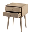 Nali Bedside Nightstand Table- 2 Drawers- Sandblasted Mango Wood- Brass Knobs