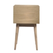 Nali Bedside Nightstand Table- 2 Drawers- Sandblasted Mango Wood- Brass Knobs